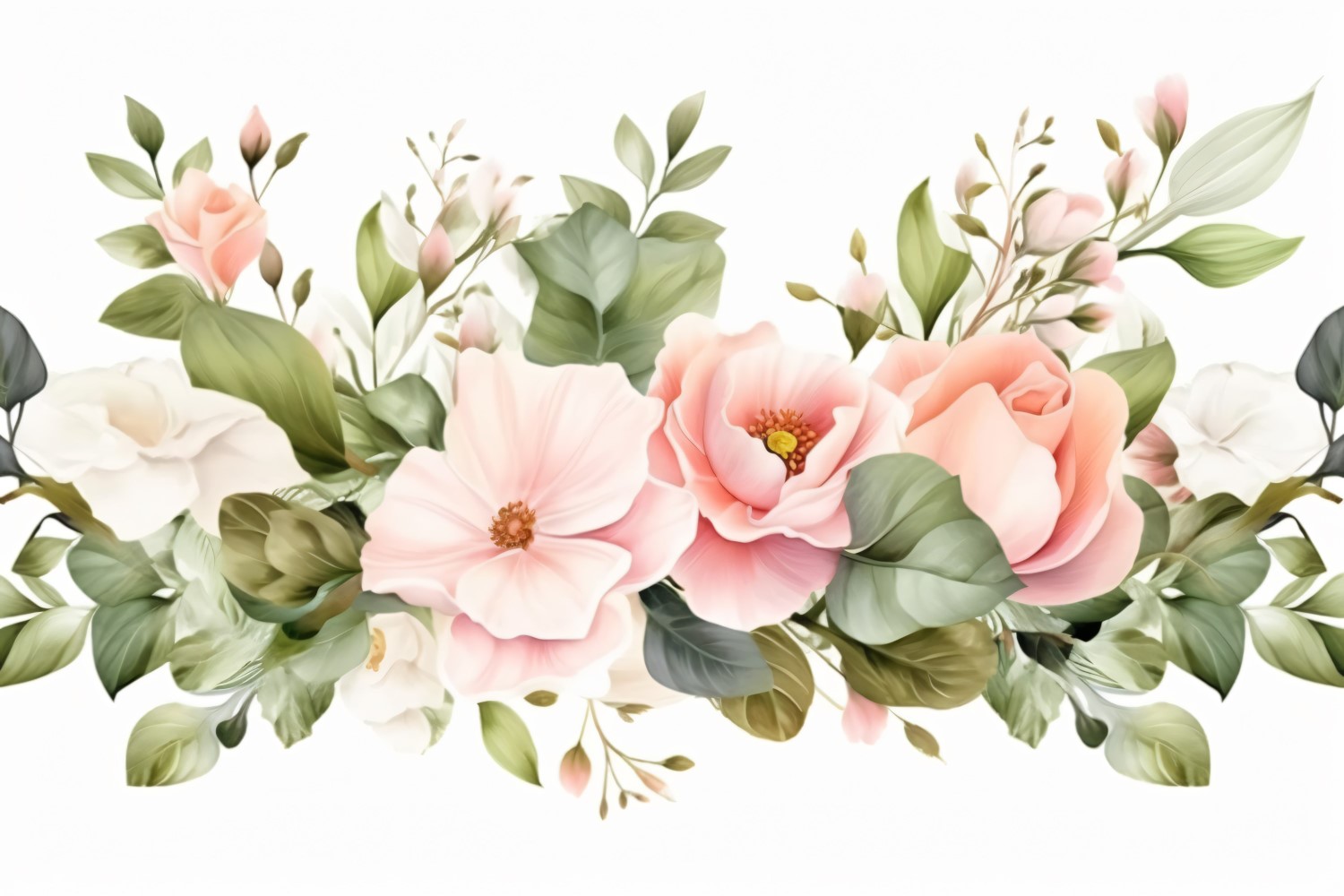 Watercolor floral wreath Background 391