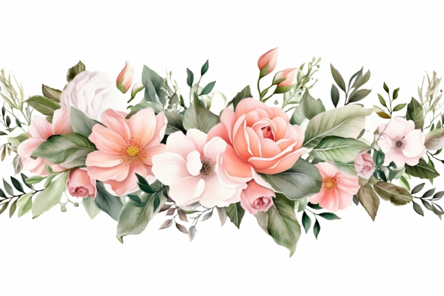 Watercolor flowers Background 398