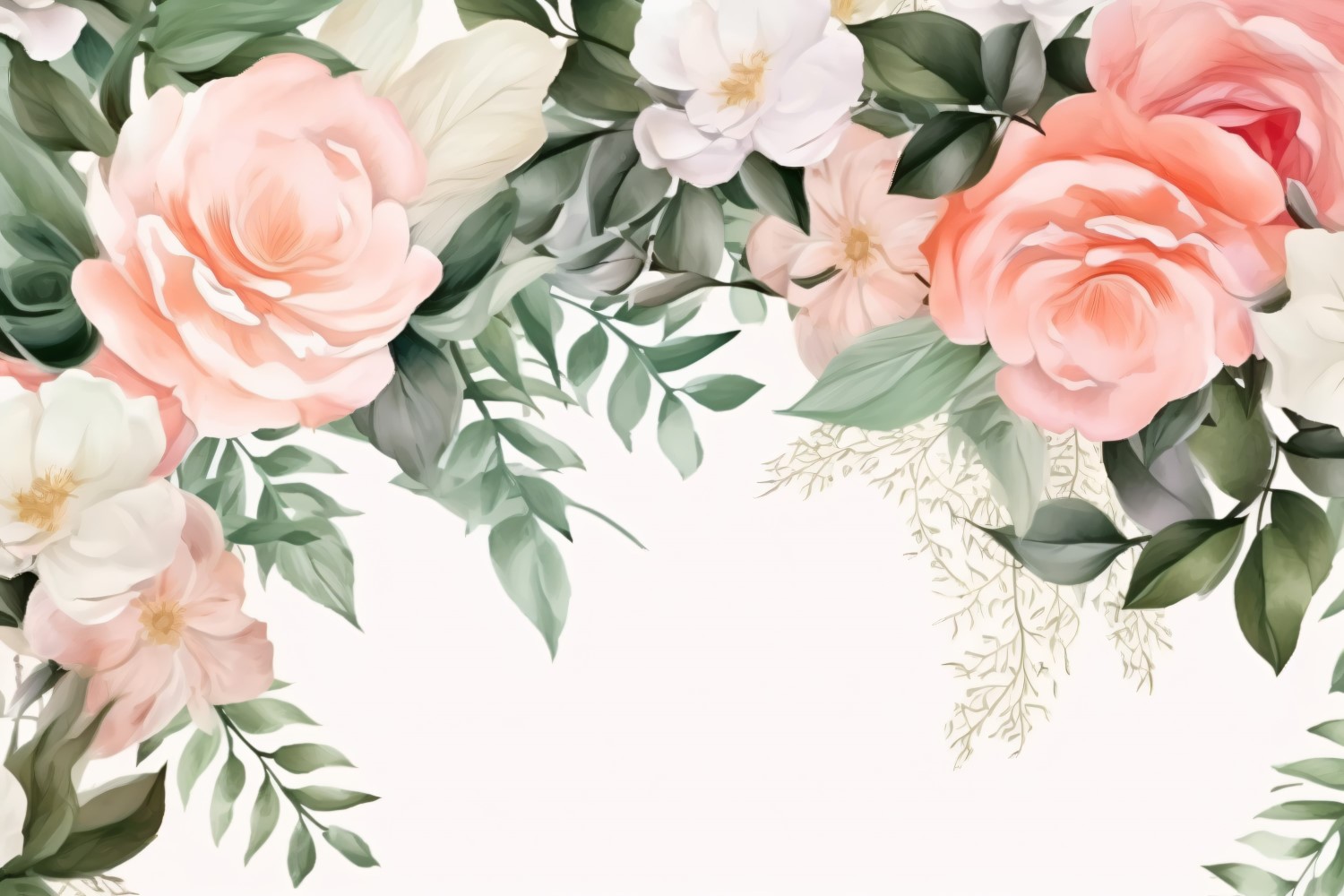 Watercolor floral wreath Background 399