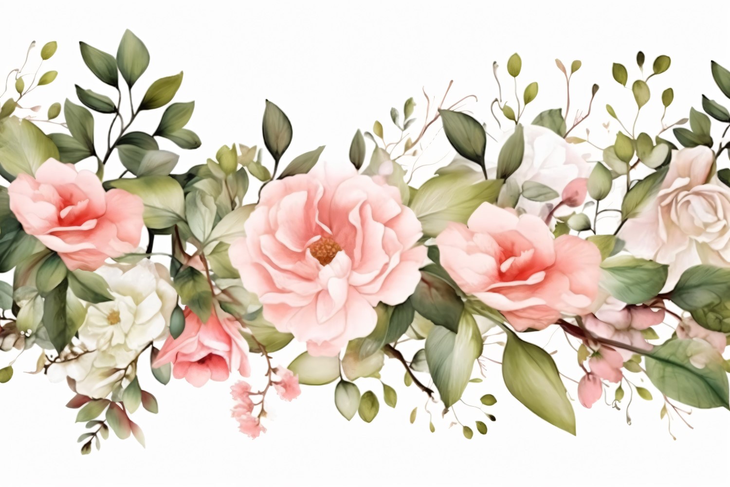 Watercolor flowers wreath Background 400