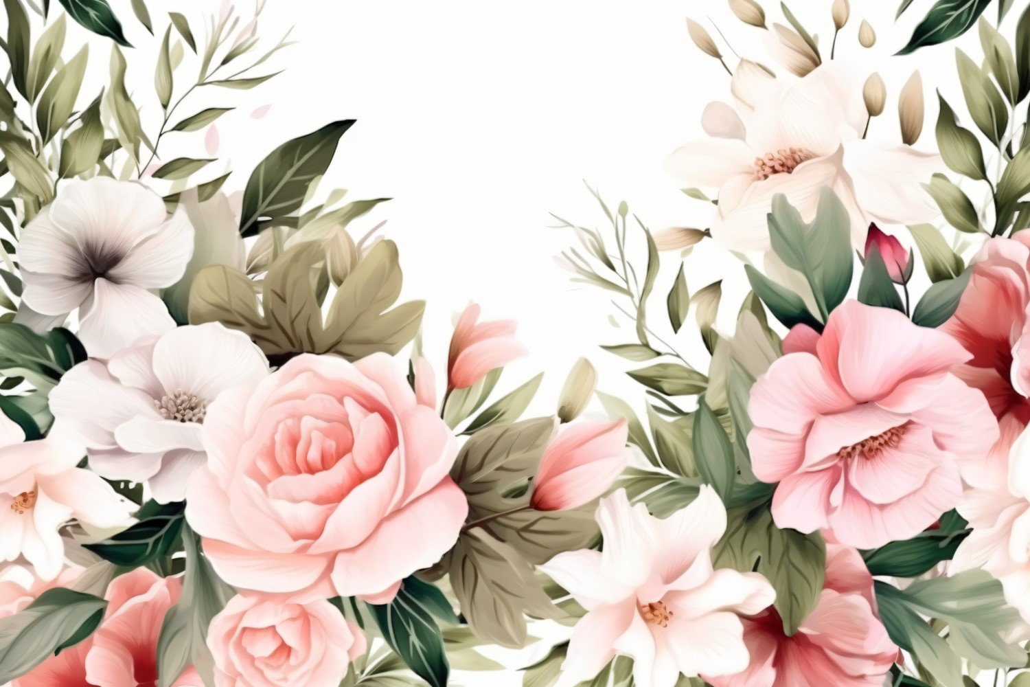 Watercolor flowers Background 402