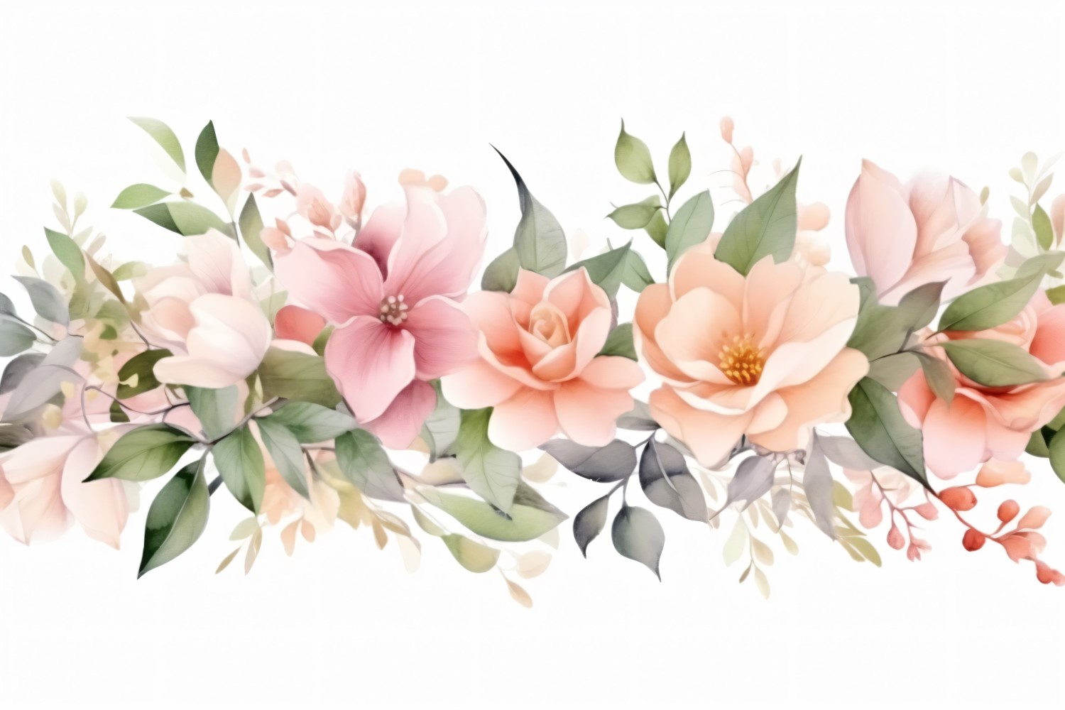 Watercolor floral wreath Background 403