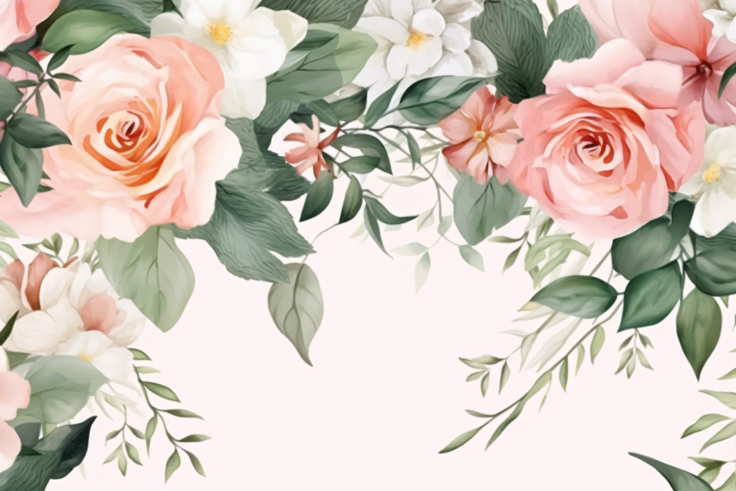 Watercolor flowers Background 406