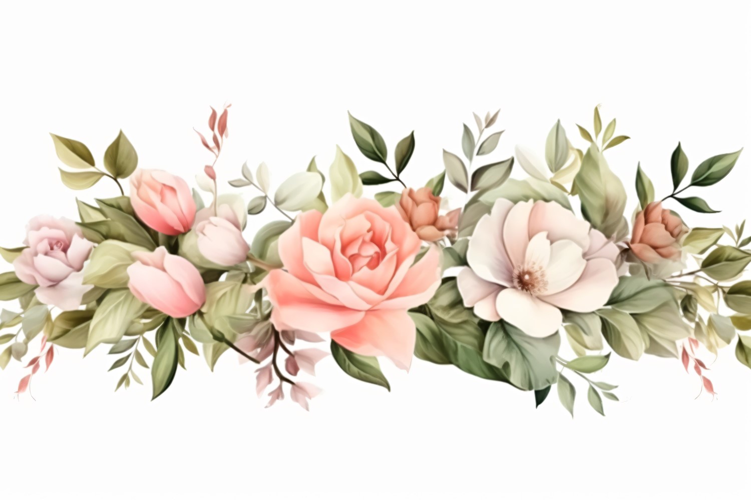 Watercolor floral wreath Background 407