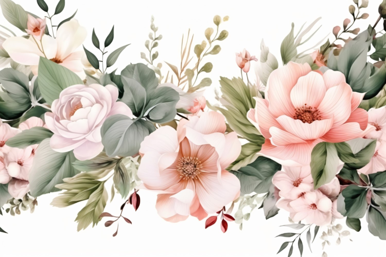 Watercolor flowers Background 410