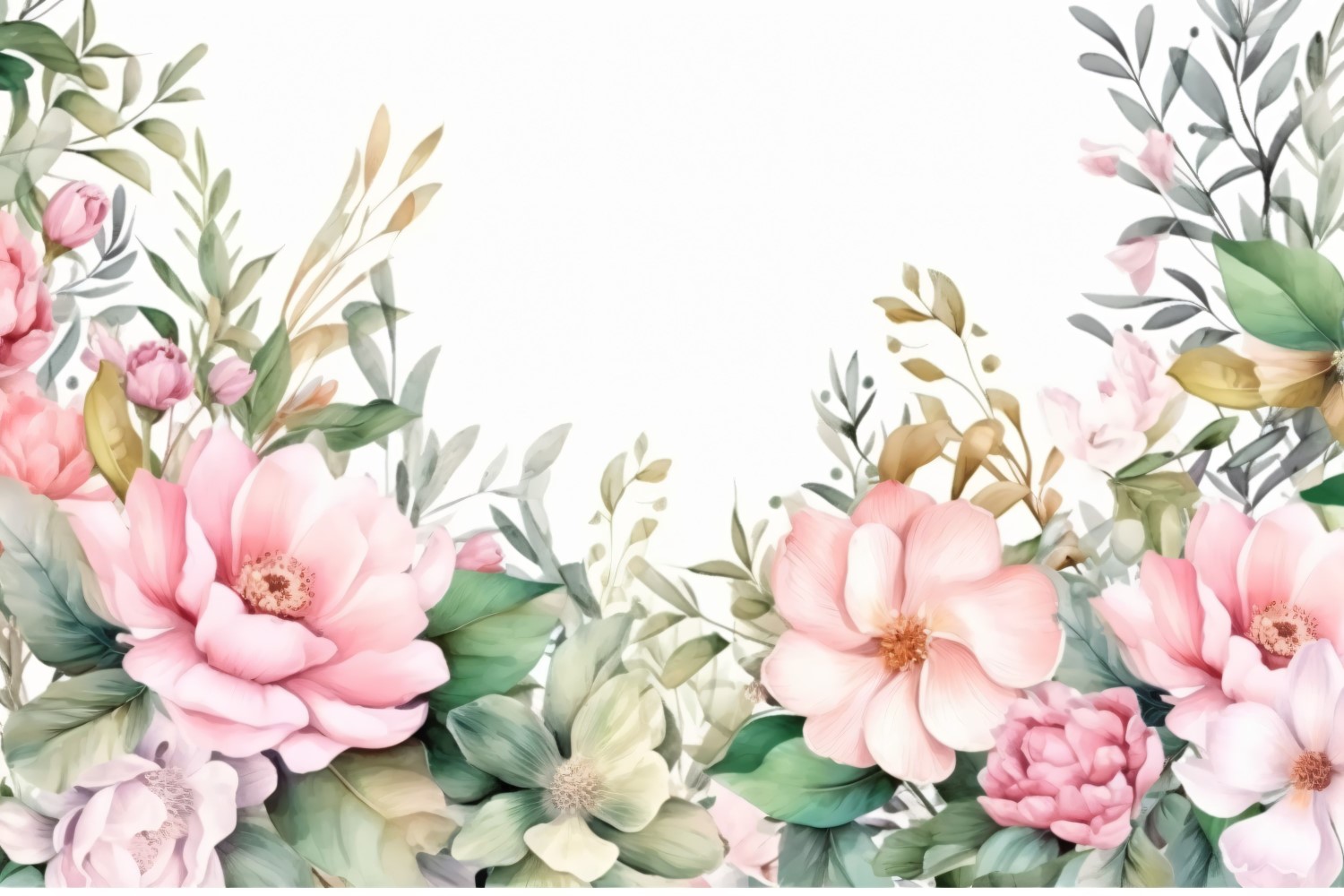 Watercolor Floral Background 413