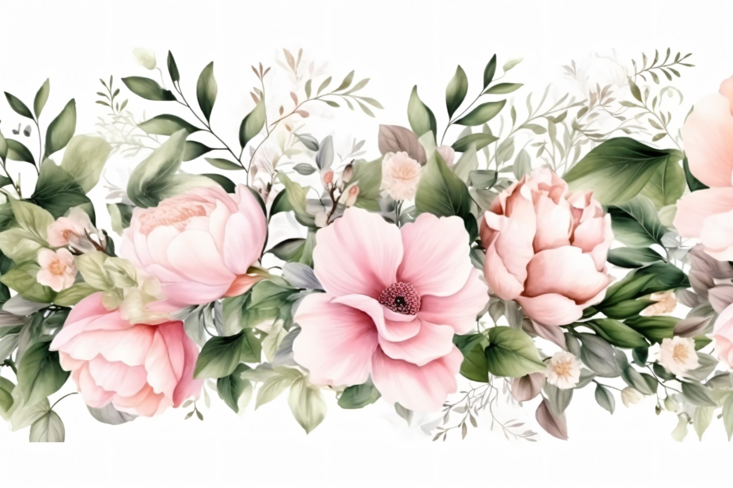 Watercolor flowers Background 415
