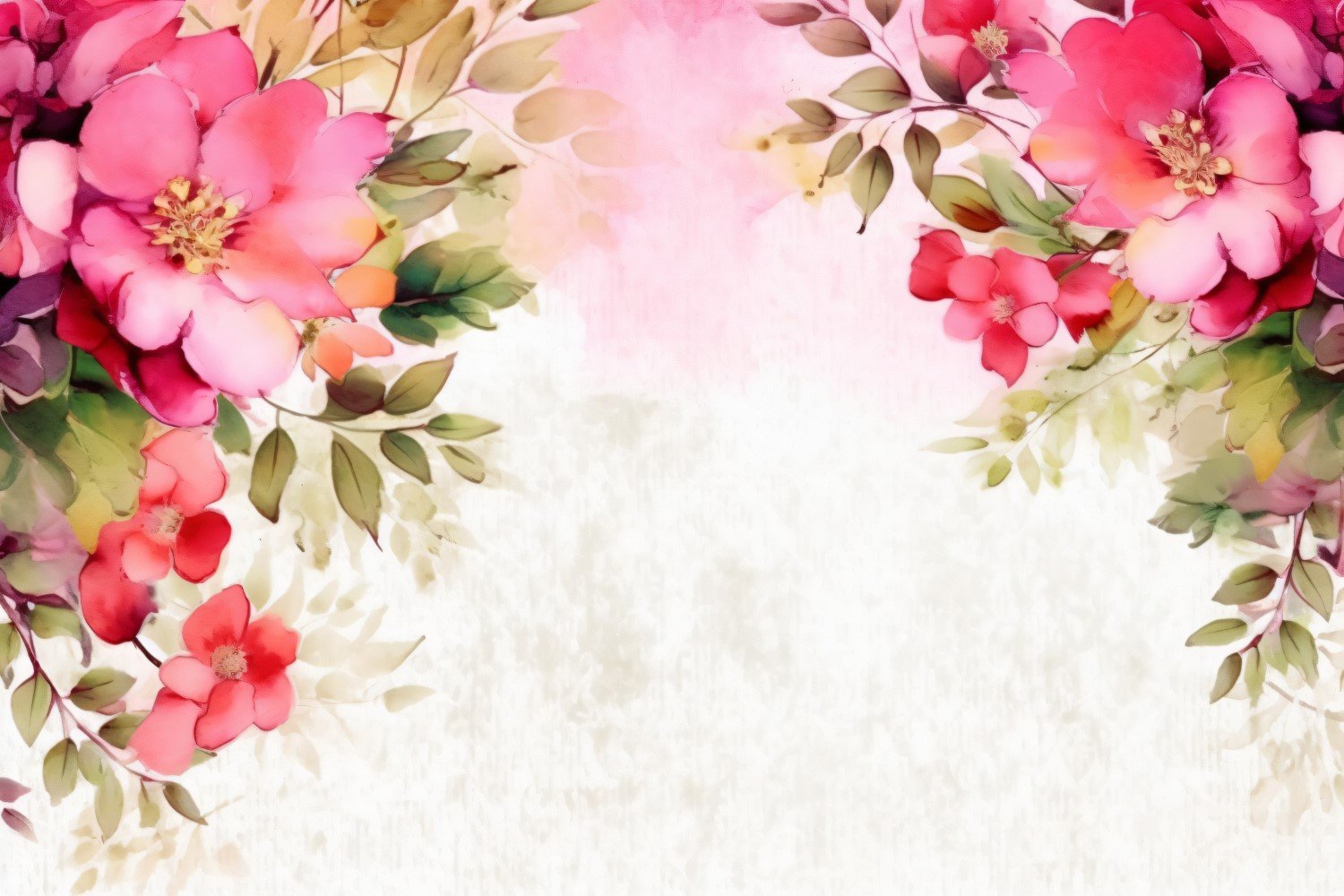 Watercolor flowers wreath Background 417