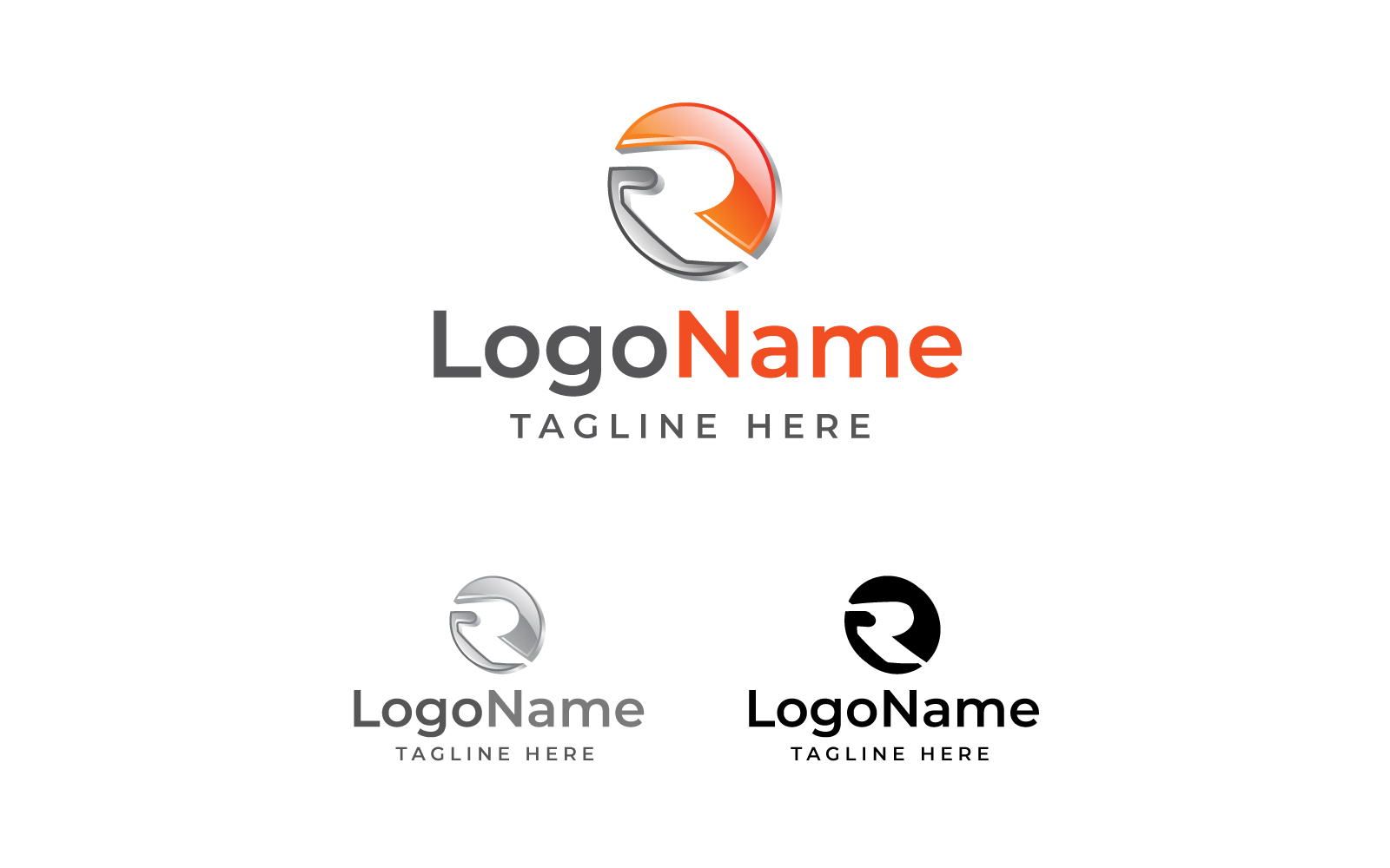 Letter R Logo Design, Initial Logo, Round Logo, 3D Logo Design