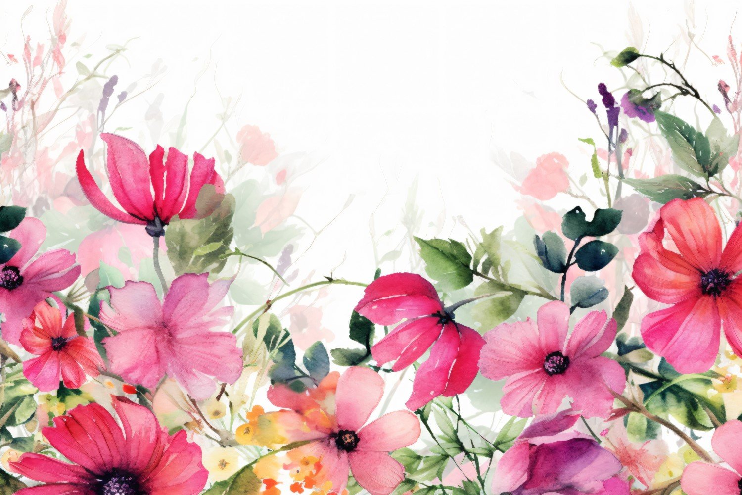 Watercolor floral wreath Background 427