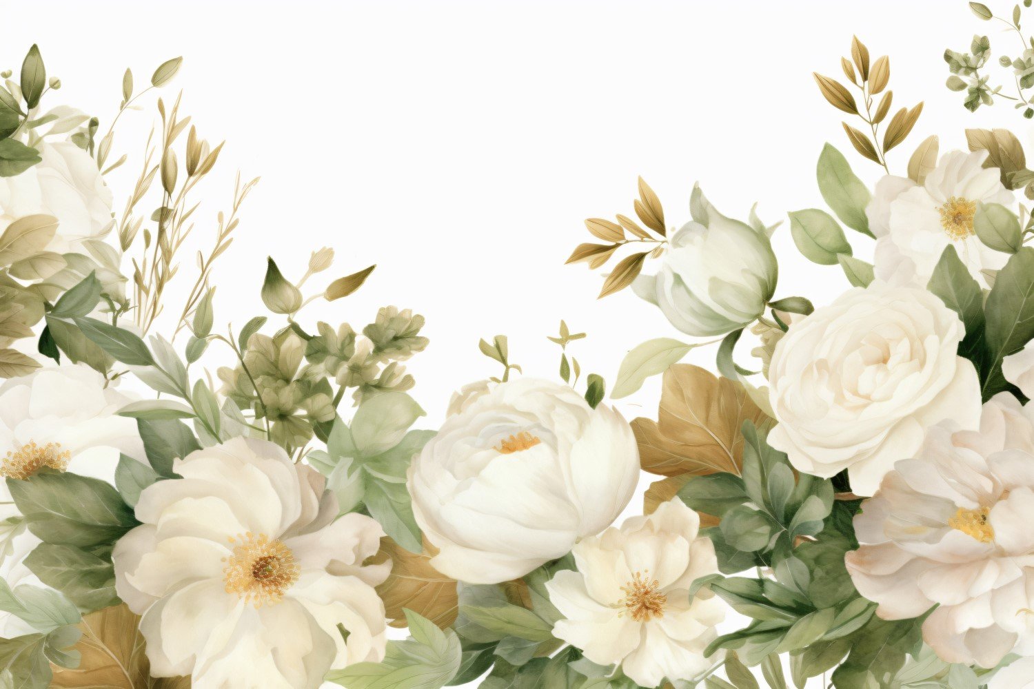 Watercolor flowers wreath Background 429