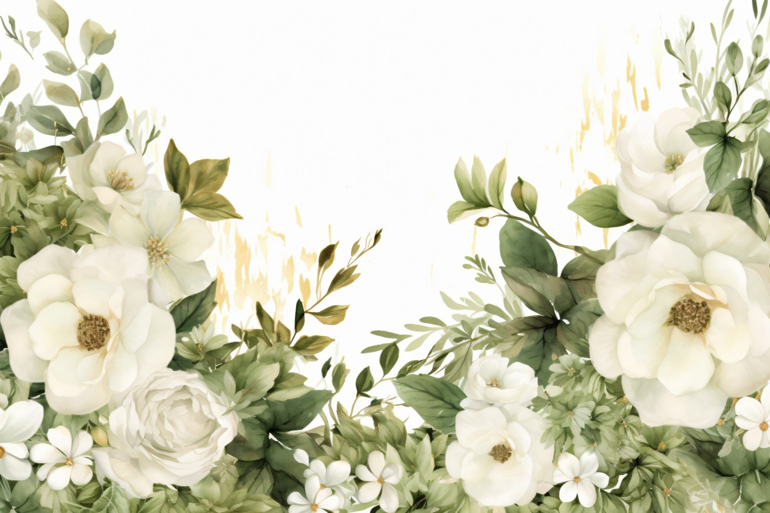 Watercolor flowers wreath Background 433