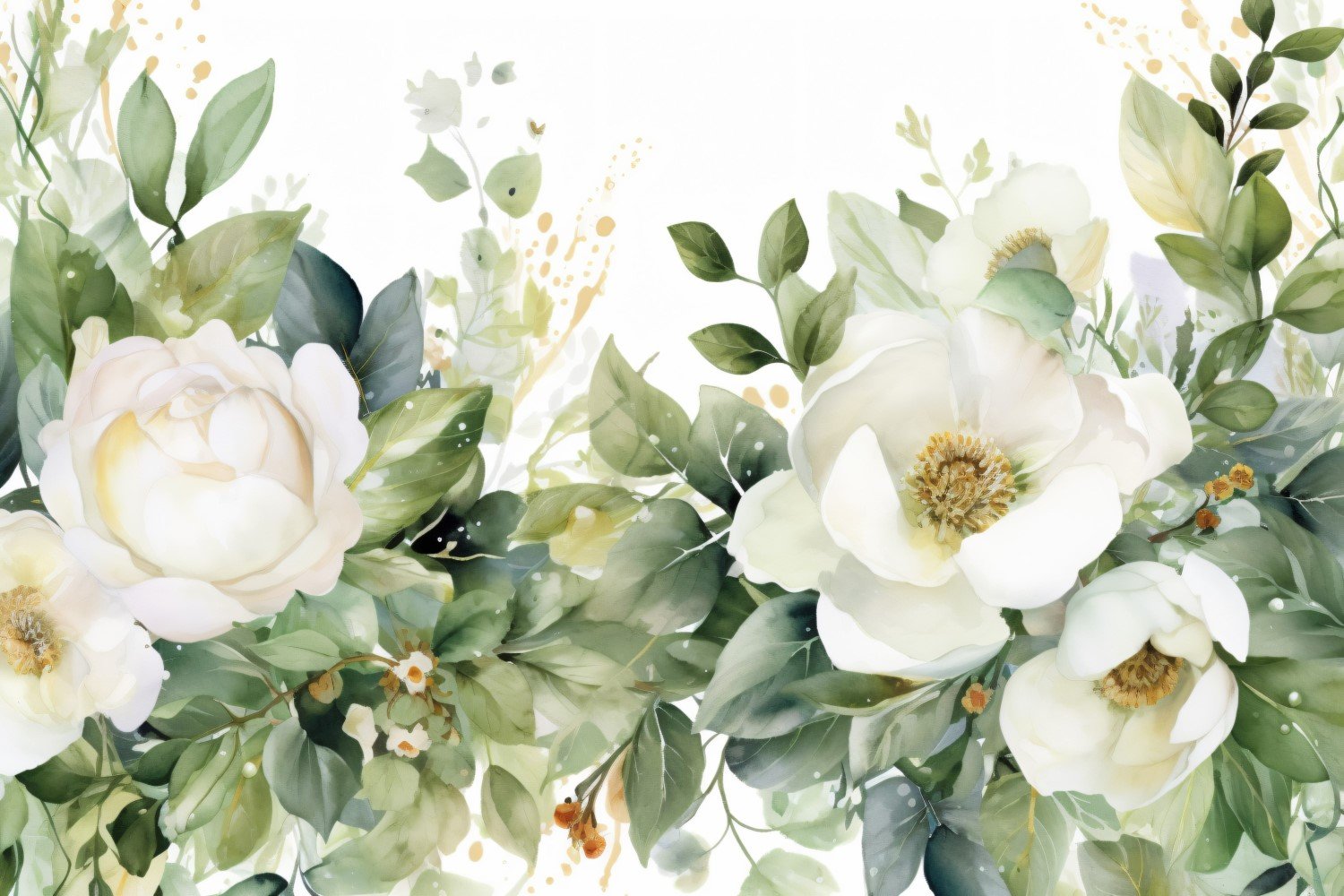 Watercolor floral wreath Background 441