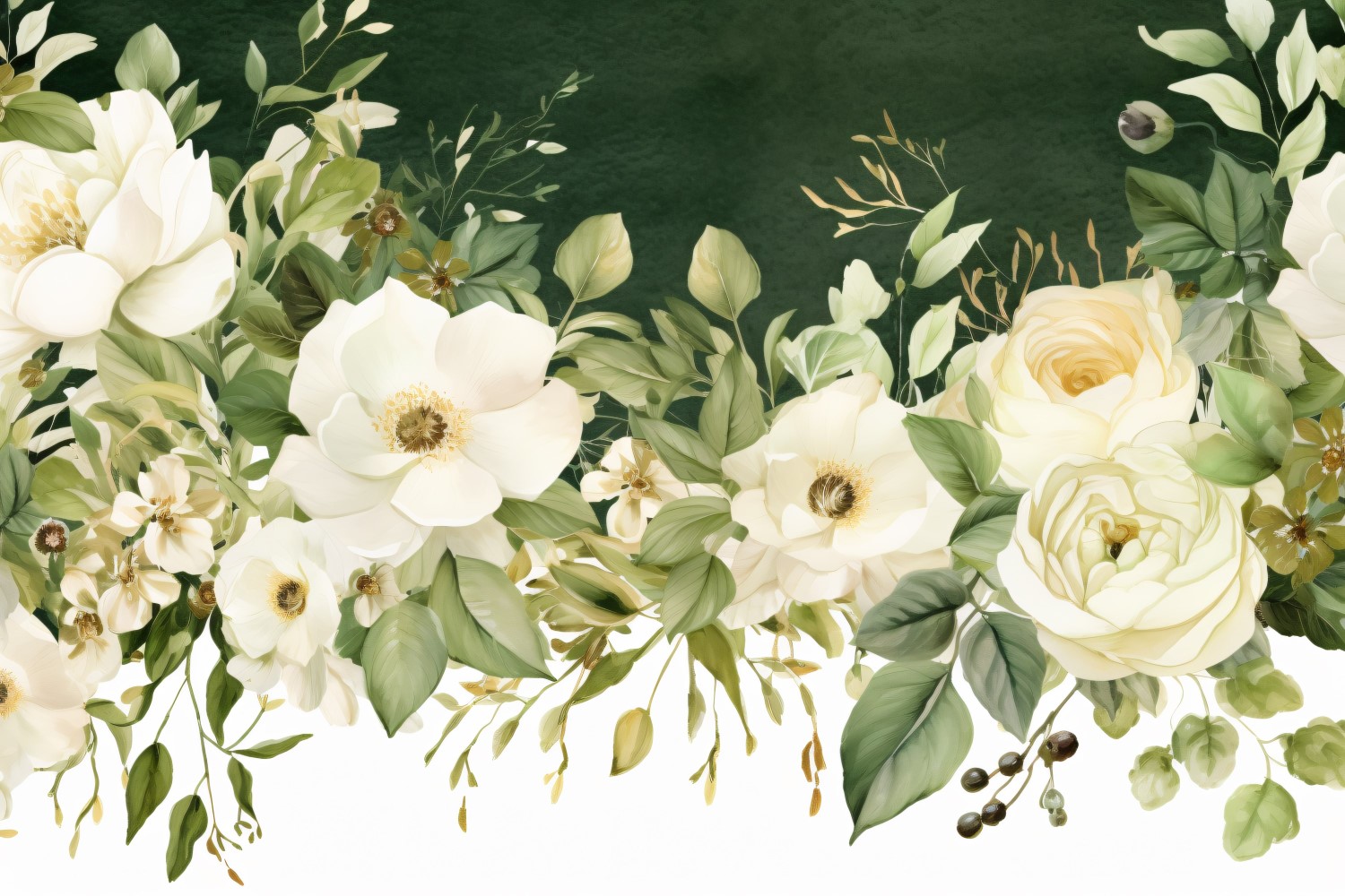 Watercolor floral wreath Background 444