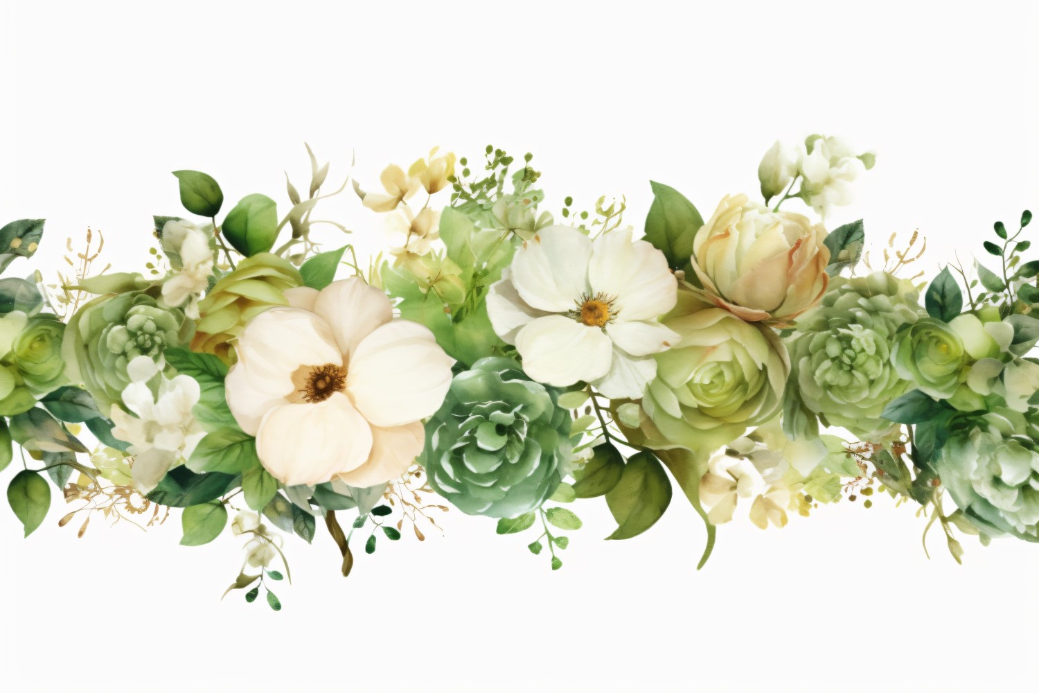 Watercolor flowers wreath Background 445