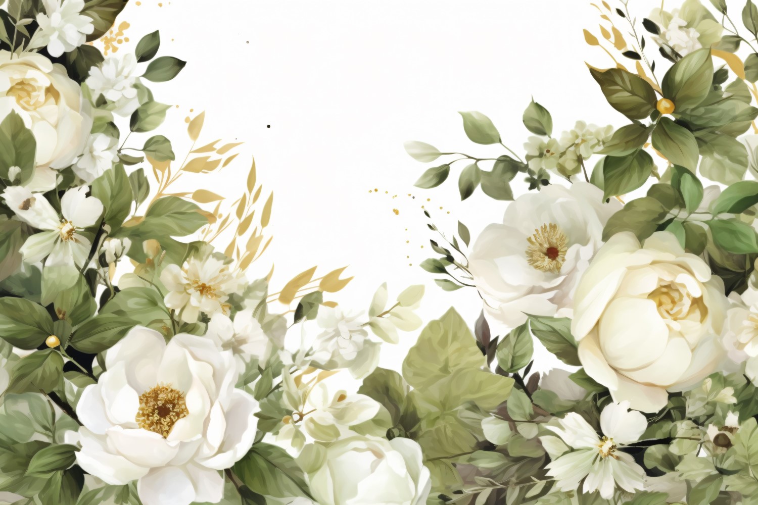 Watercolor floral wreath Background 448