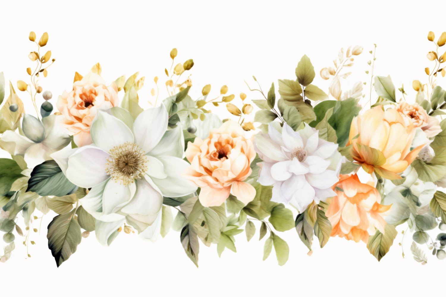 Watercolor floral wreath Background 454