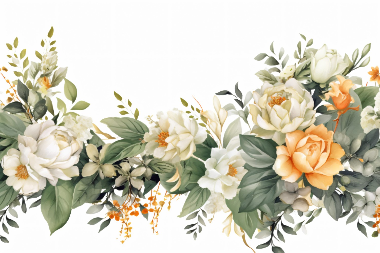 Watercolor floral wreath Background 457