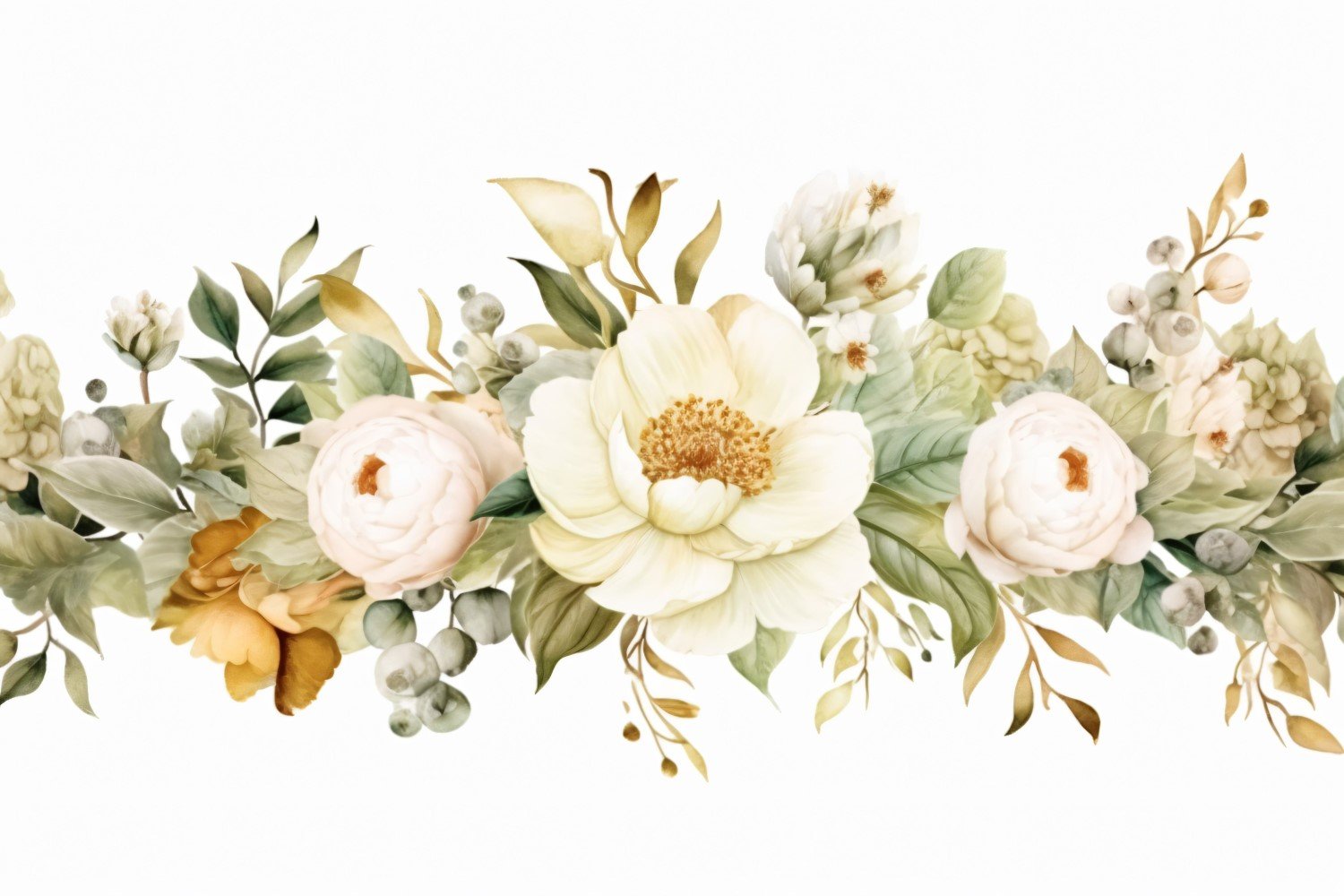 Watercolor flowers wreath Background 458