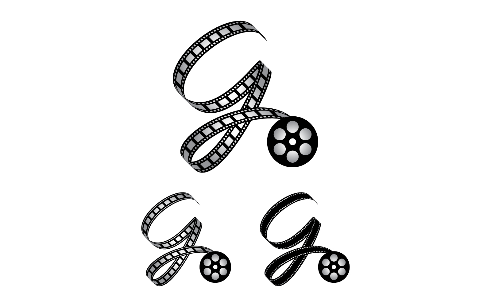 Letter G Made from Film Strip, Logo For Media Photography Videography Youtube Channel Production