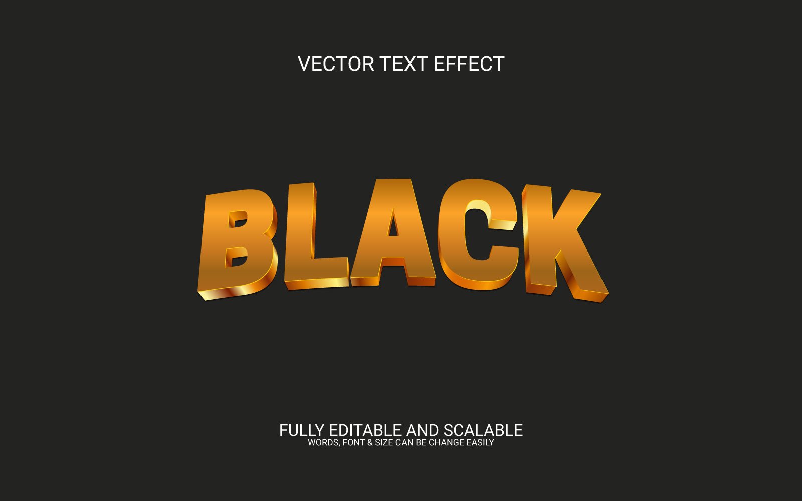 Black  Editable Vector Eps Text Effect Design Template