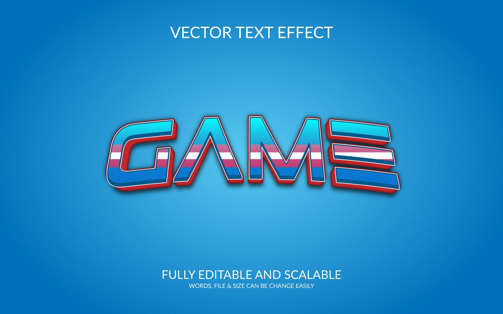 Game 3D Text Effect Template design