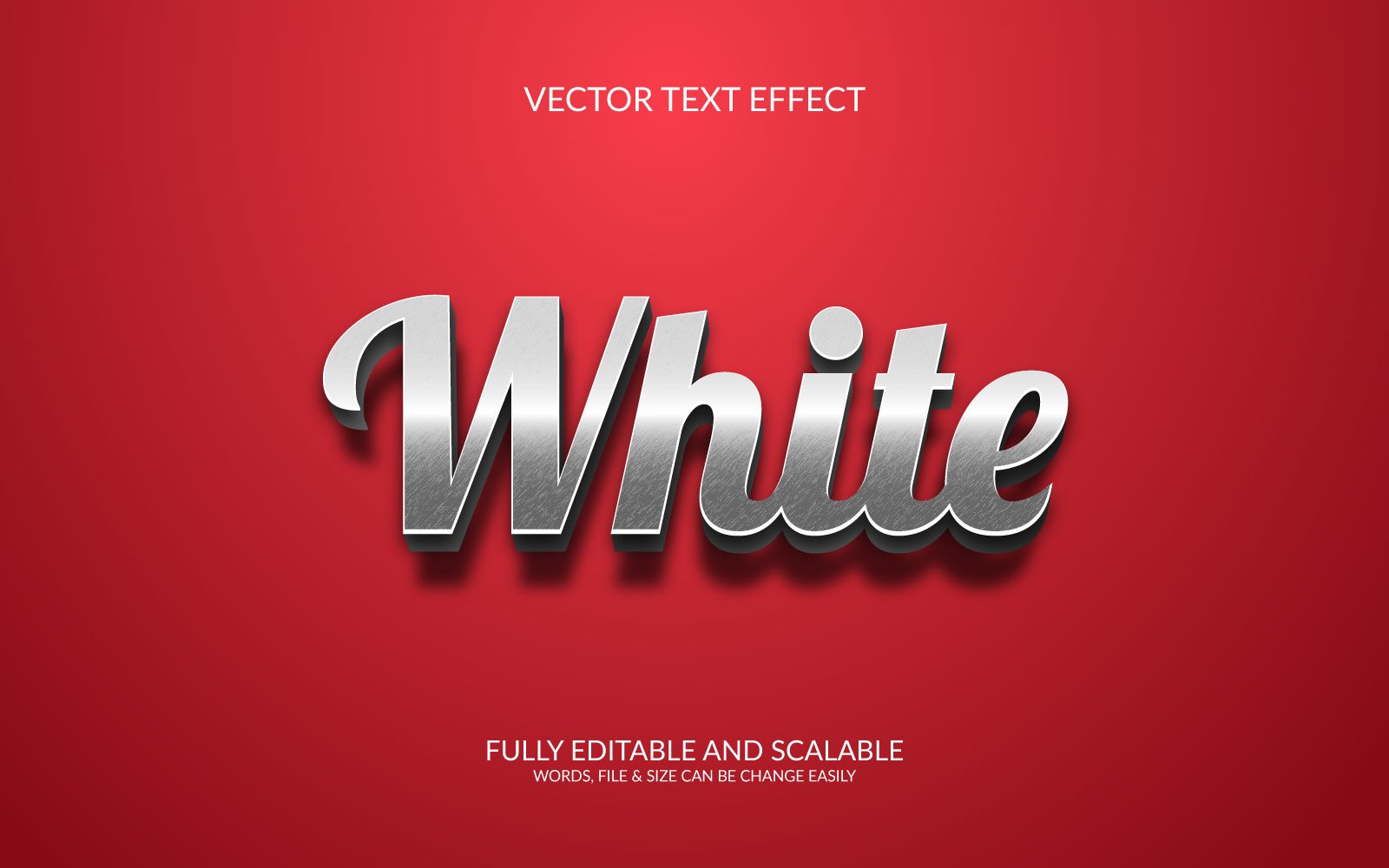 White 3D Fully Editable Vector Text Effect Illustration