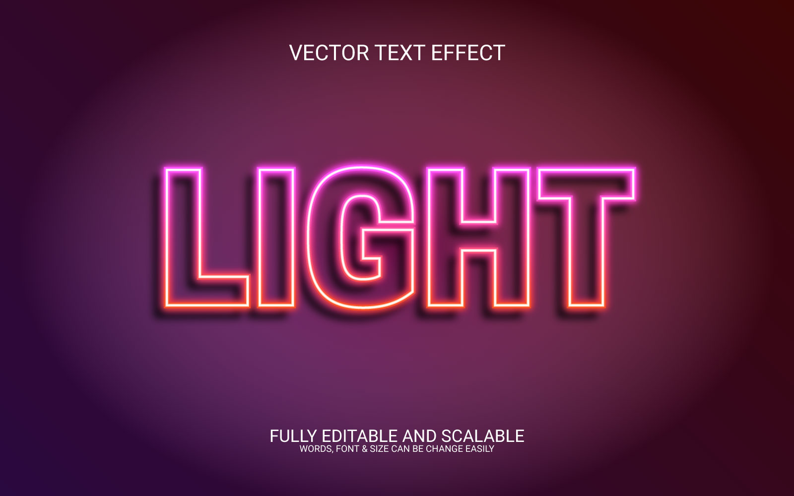 Light Editable Vector Eps Text Effect Design Illustration