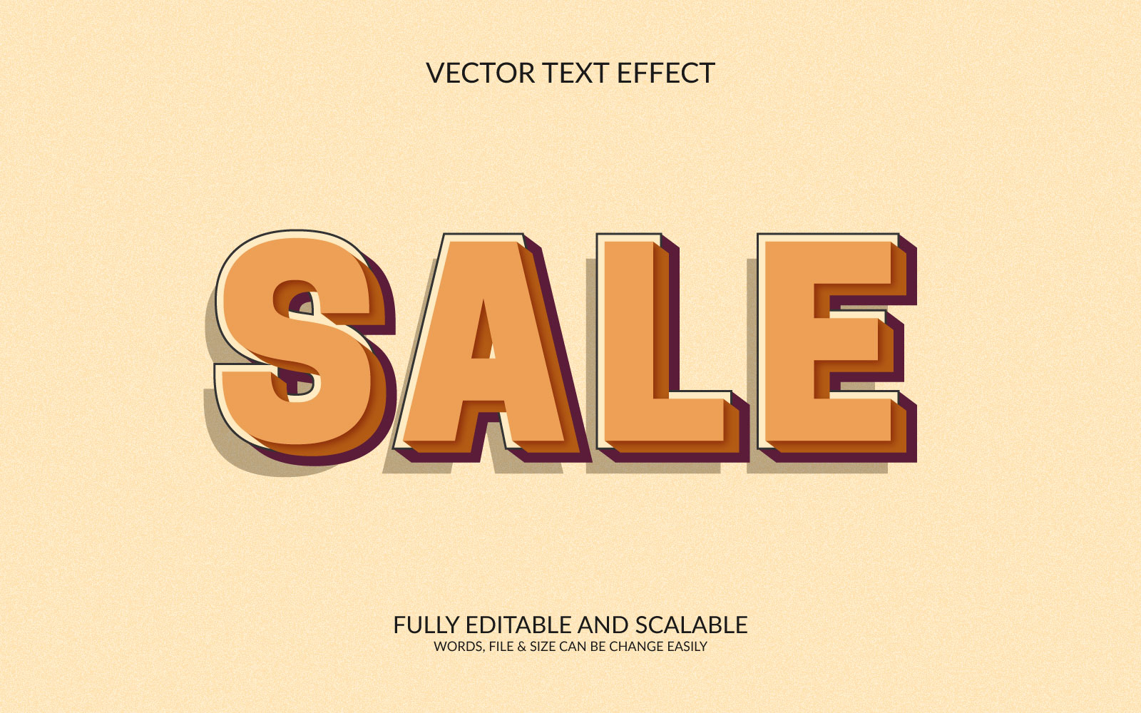 Sale vector fully editable eps text effect template