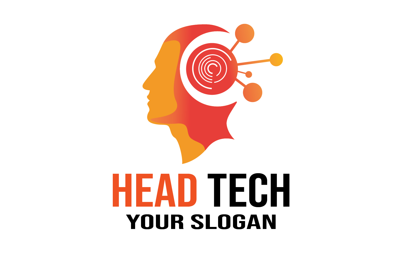 Head Tech logo, Head logo concept vector template