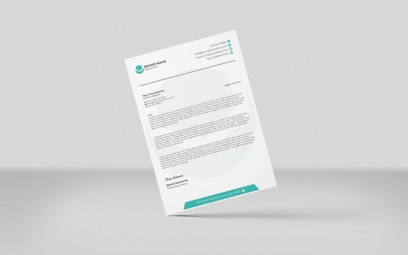 Professional And Creative Letterhead Design Concept Template