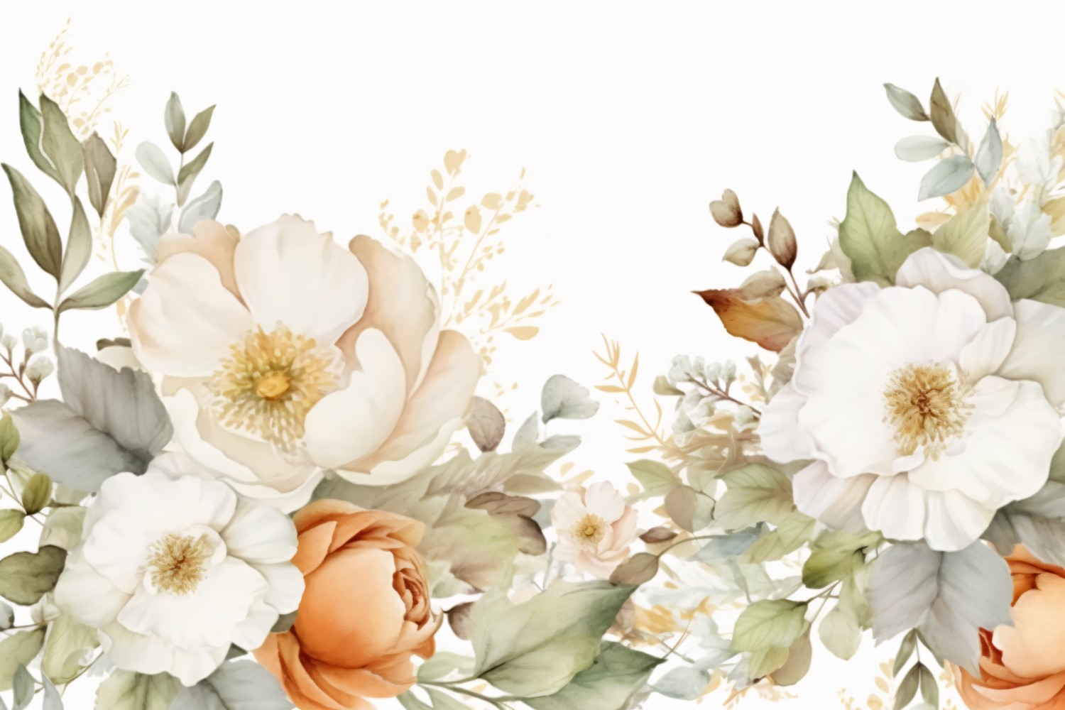 Watercolor floral wreath Background 462