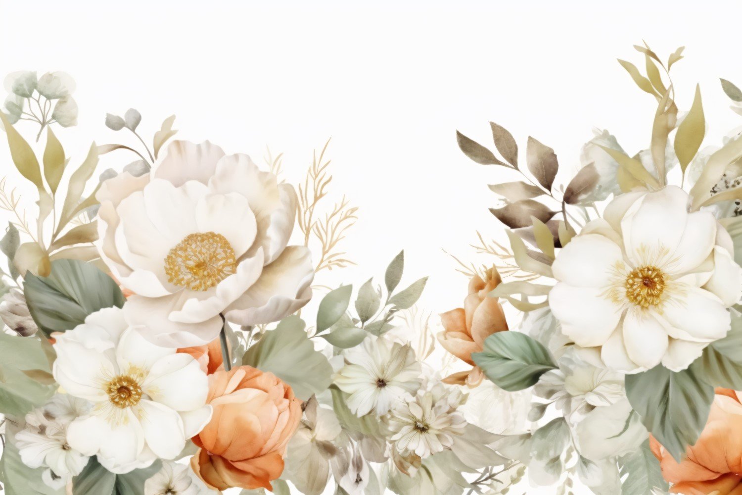 Watercolor flowers Background 465