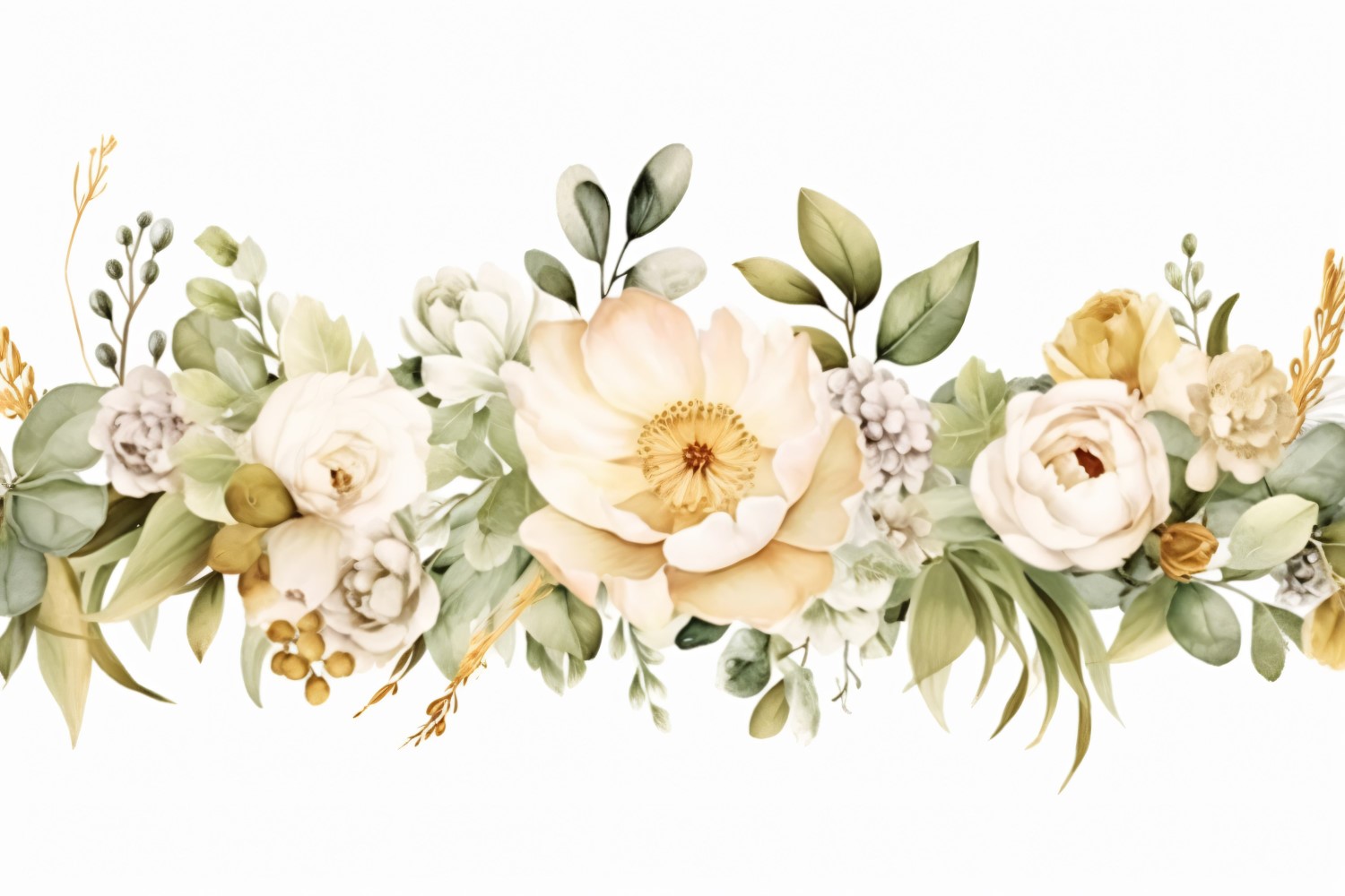 Watercolor flowers wreath Background 467