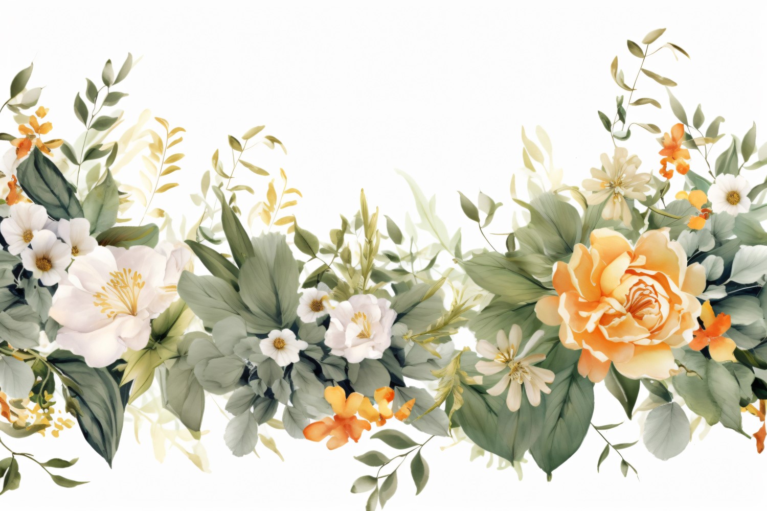 Watercolor flowers wreath Background 471