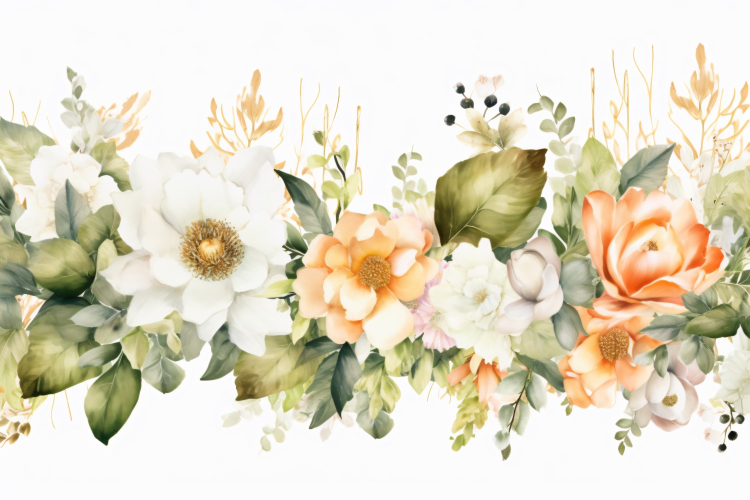 Watercolor flowers Background 473