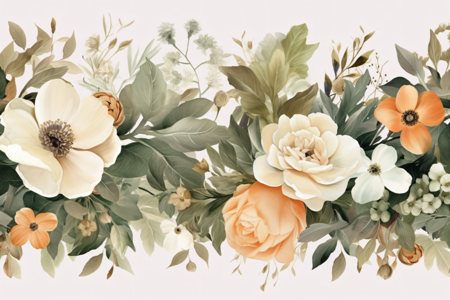 Watercolor floral wreath Background 474