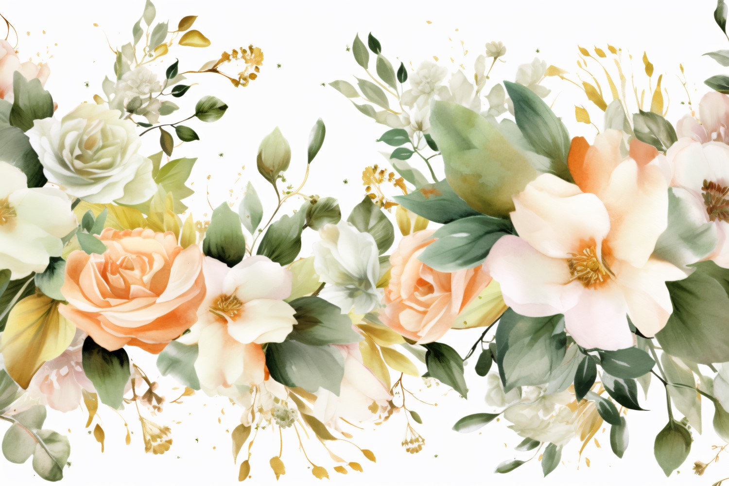 Watercolor flowers wreath Background 475
