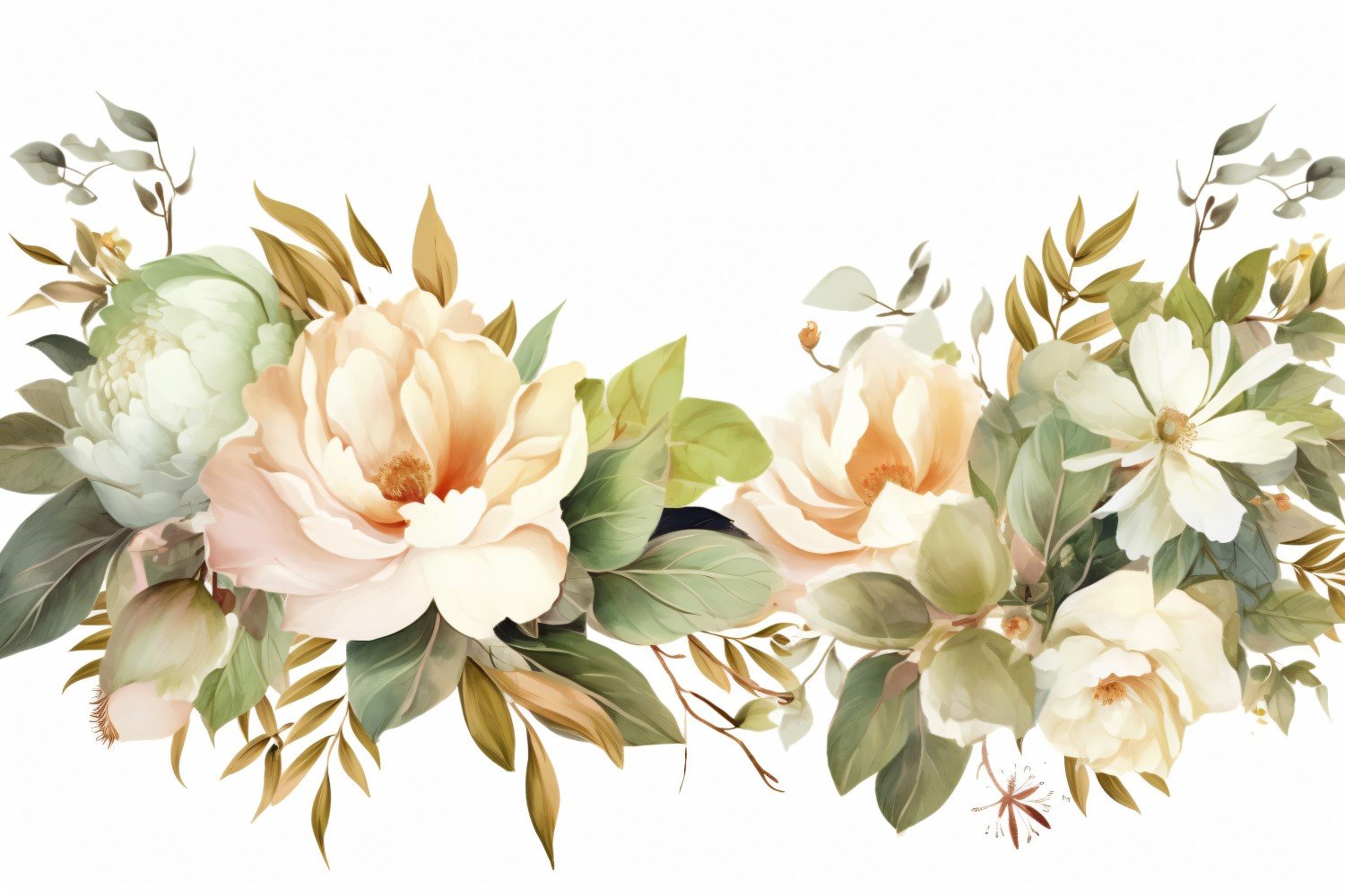 Watercolor floral wreath Background 478