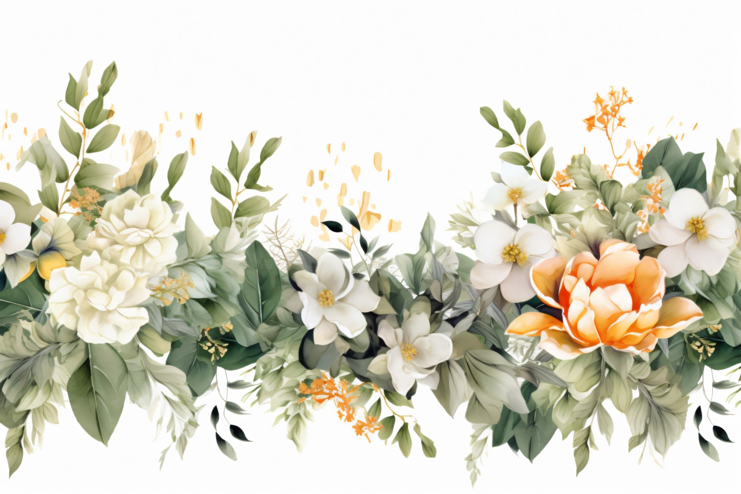 Watercolor floral wreath Background 480