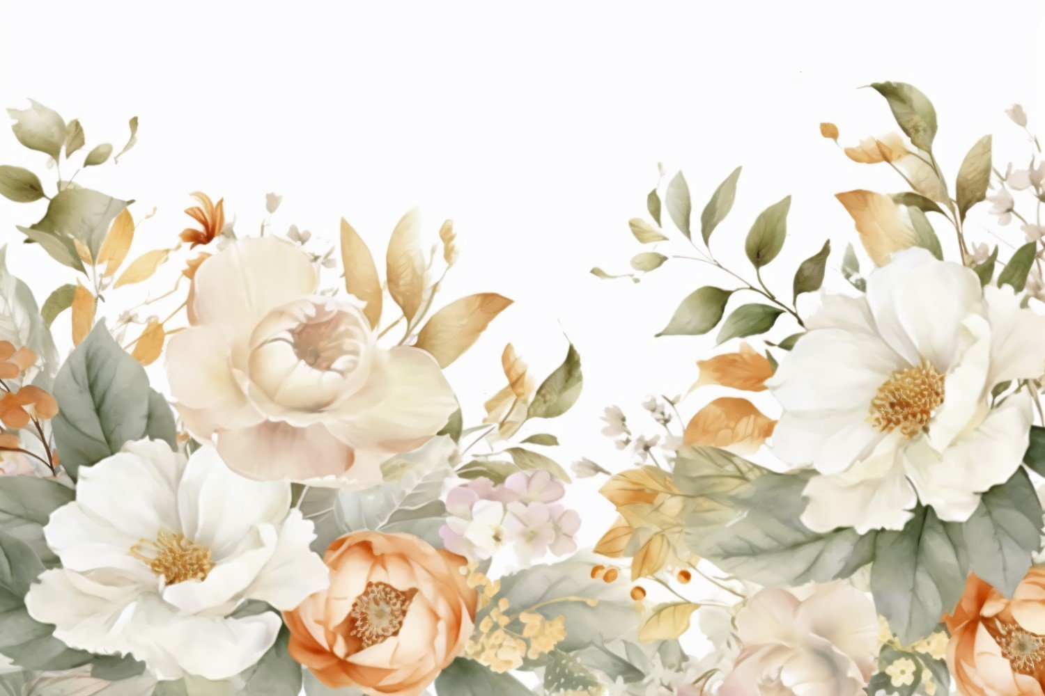 Watercolor floral wreath Background 484