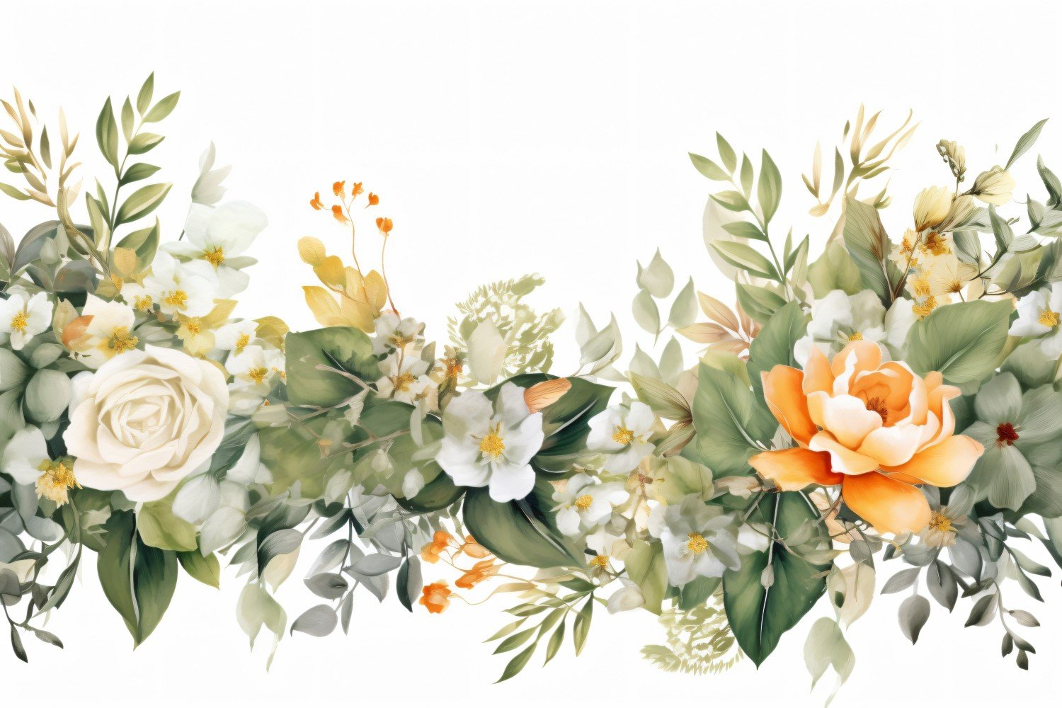 Watercolor flowers wreath Background 488