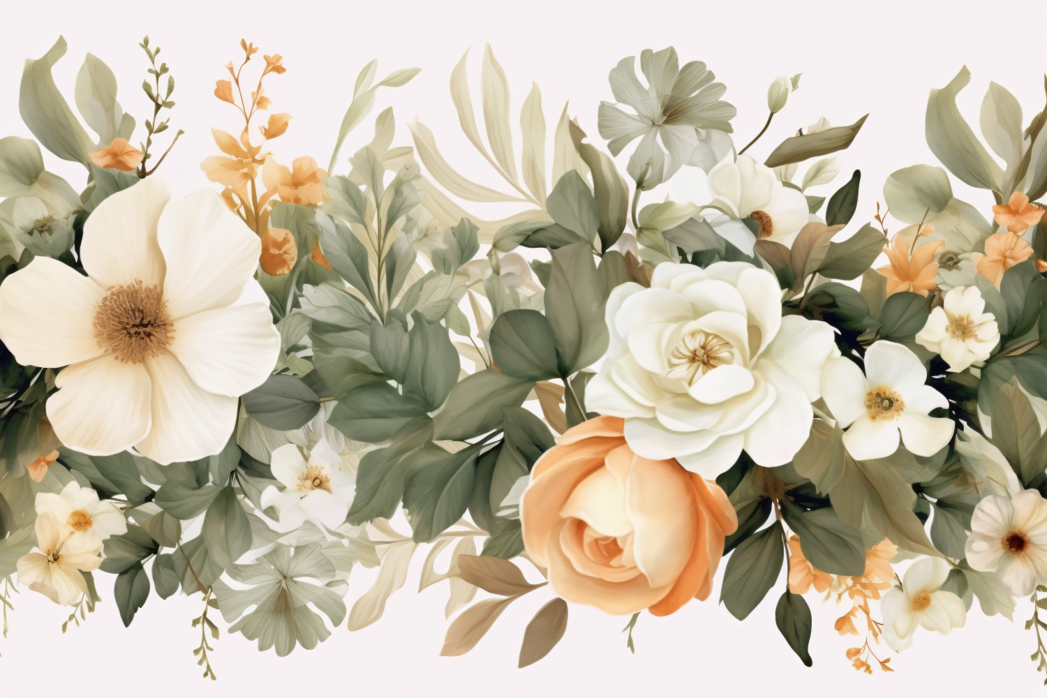 Watercolor floral wreath Background 491