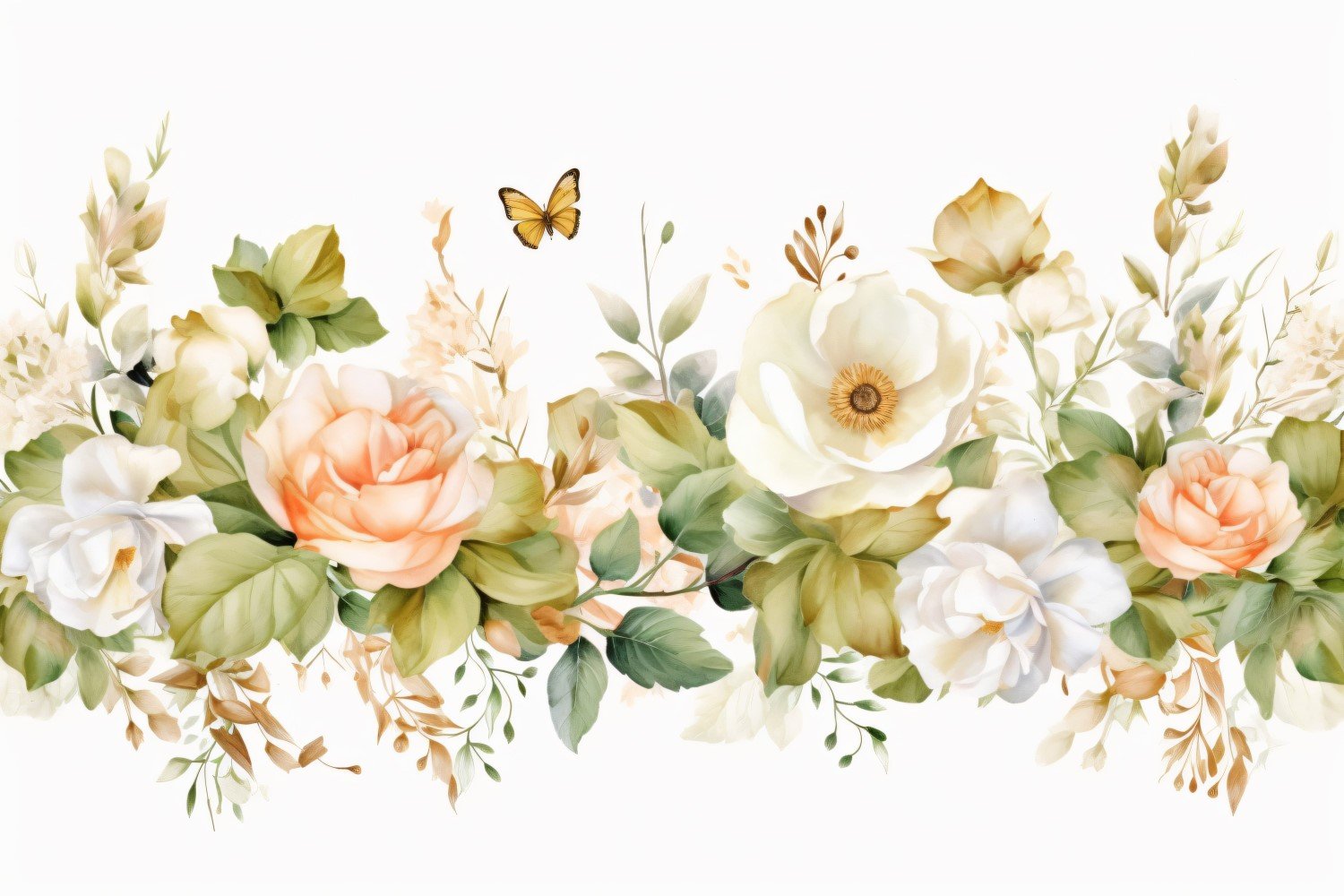 Watercolor flowers Background 501