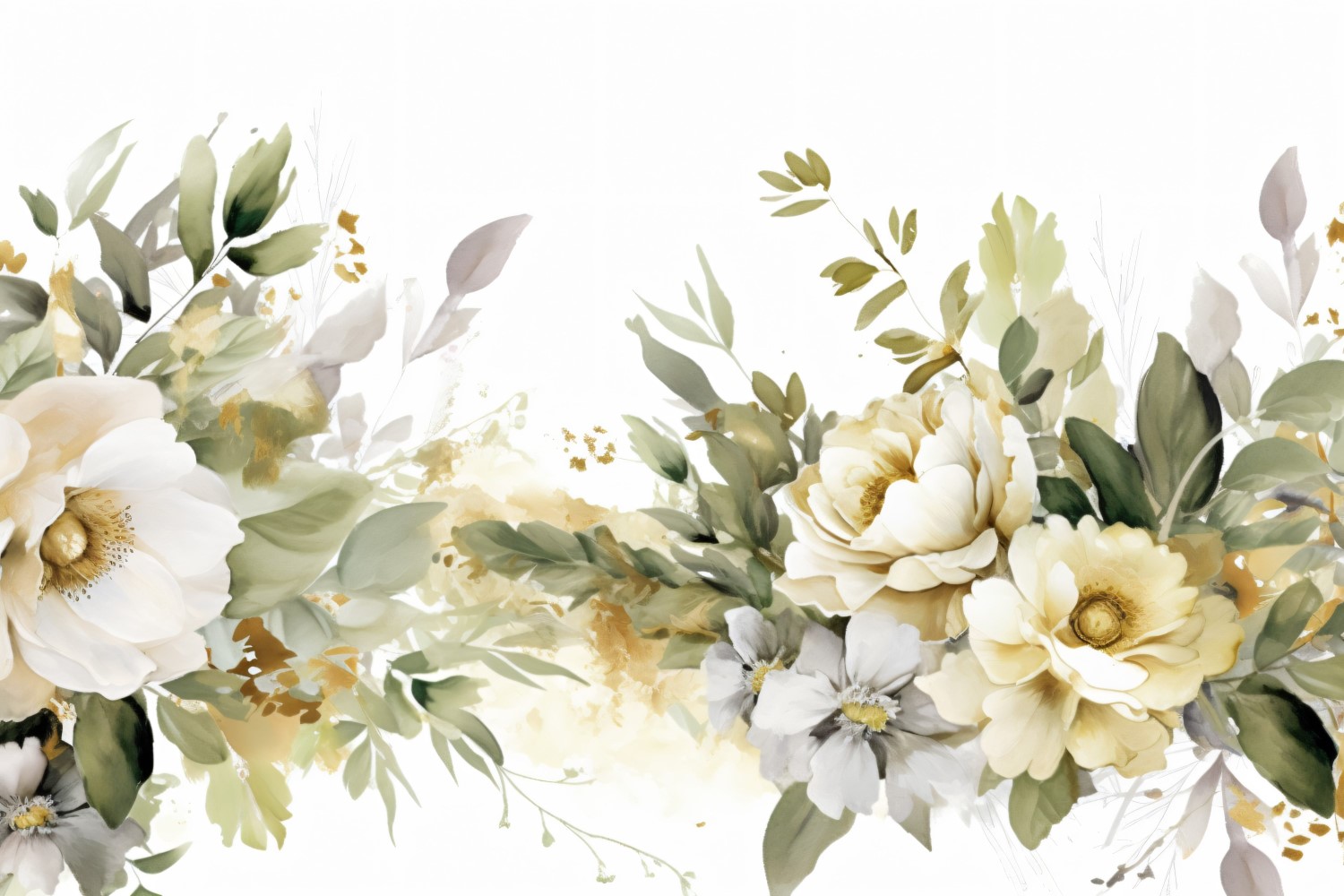 Watercolor flowers Background 509