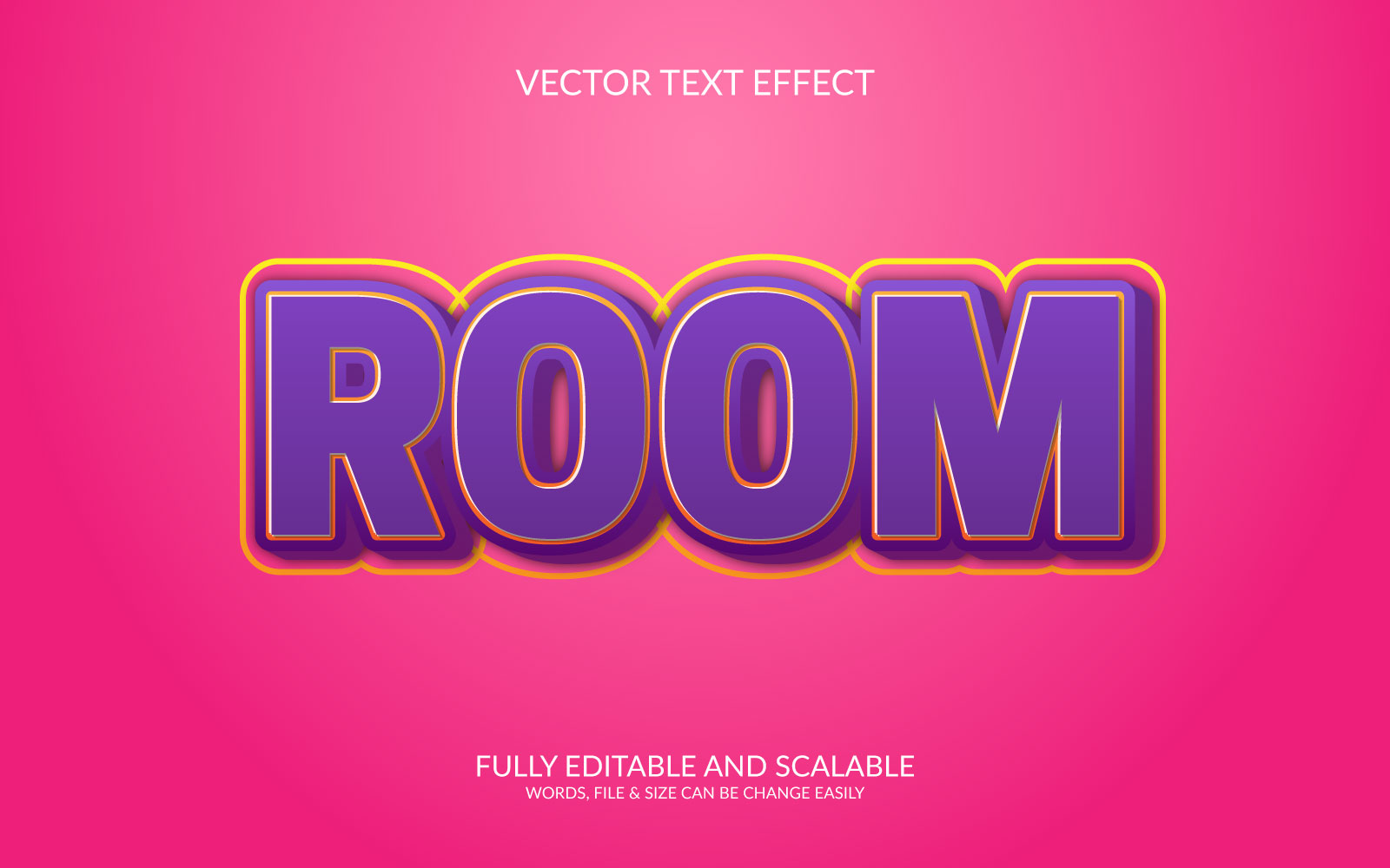 Room Editable Vector Eps Text Effect