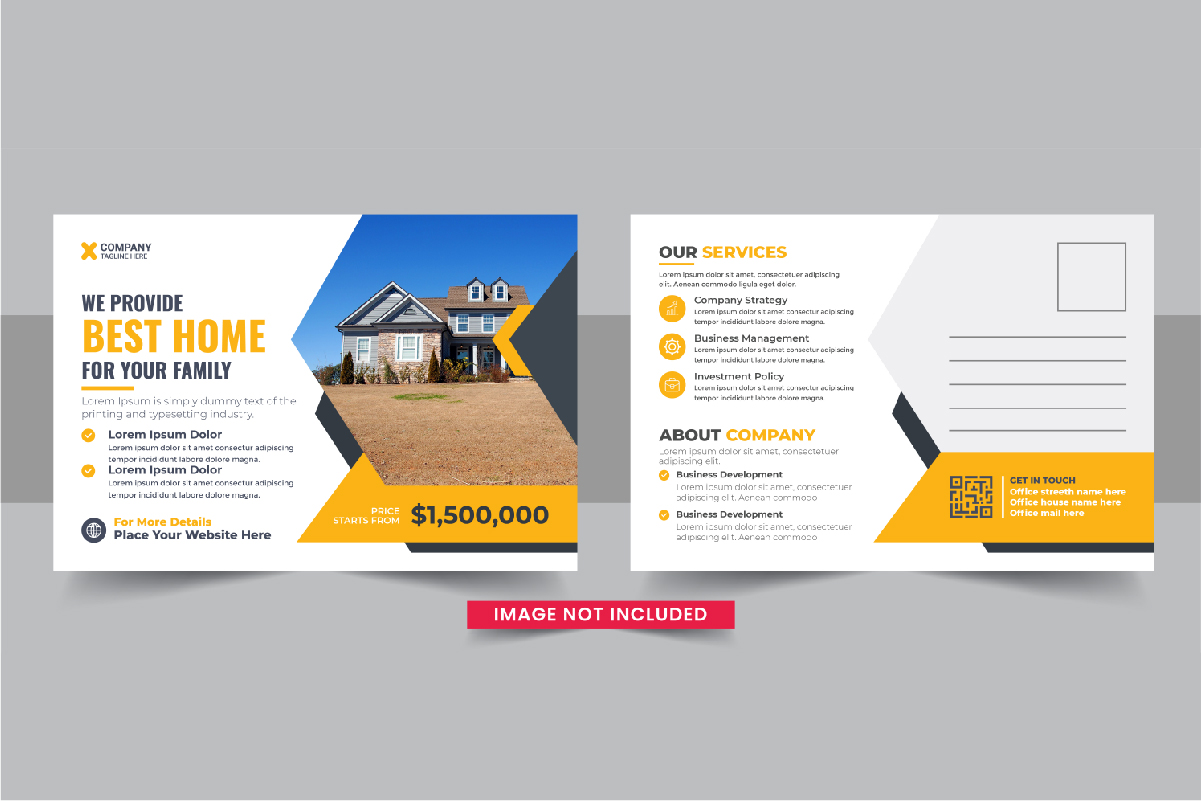 Real Estate Postcard or Home sale eddm postcard template design layout