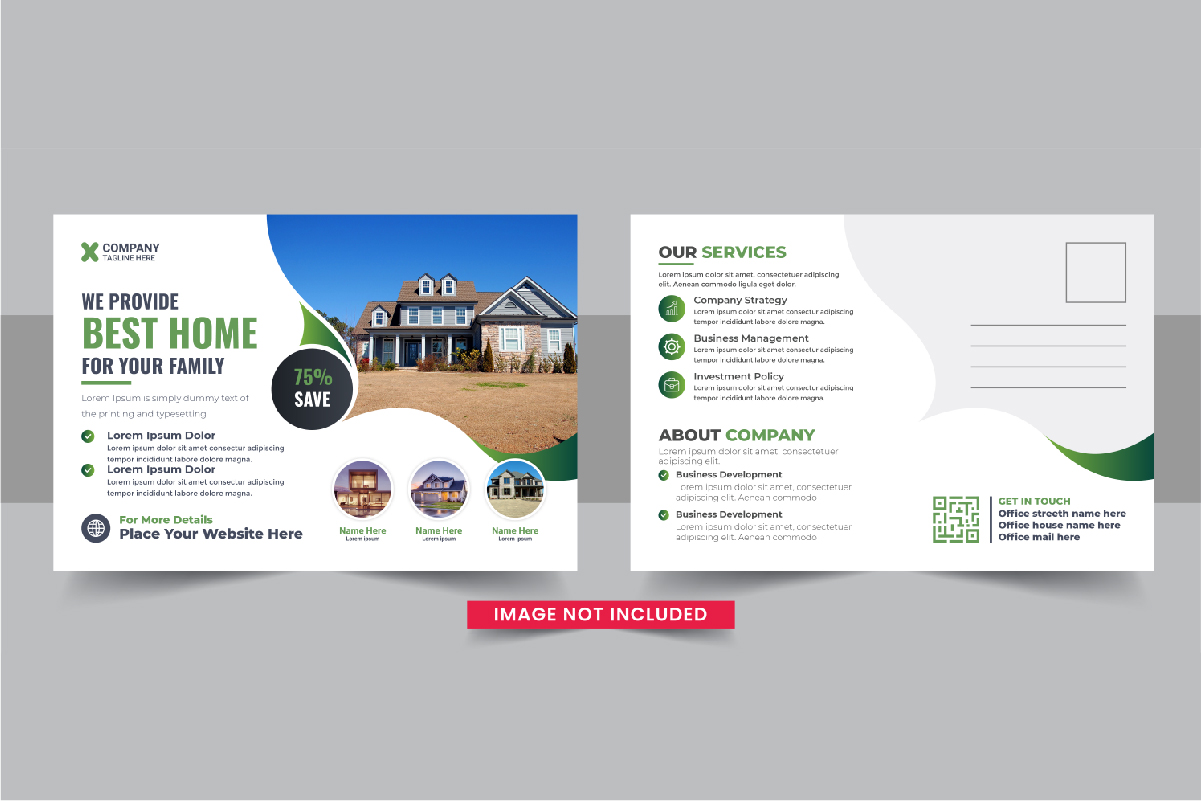 Real Estate Postcard or Home sale eddm postcard template layout