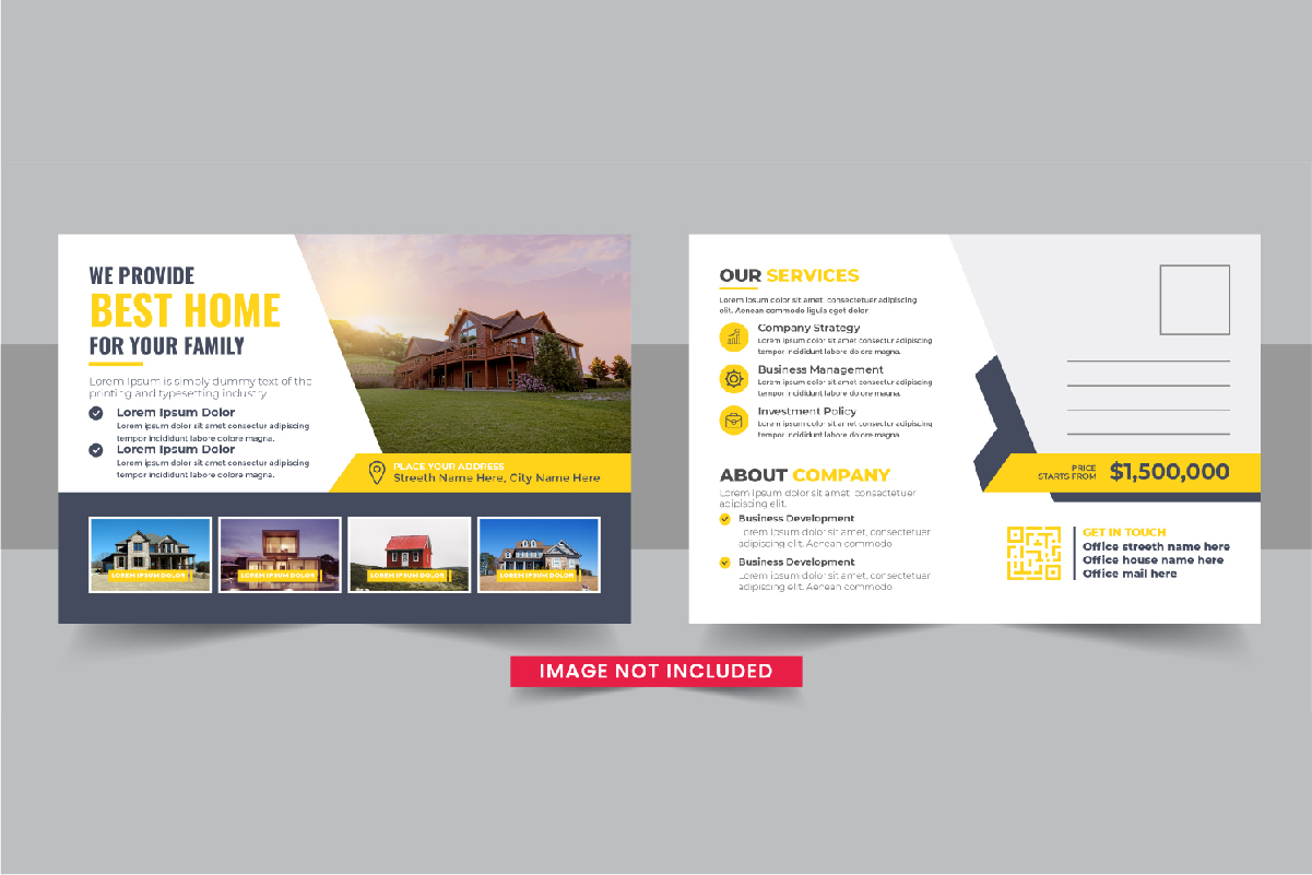 Real Estate Postcard or Home sale eddm postcard design layout