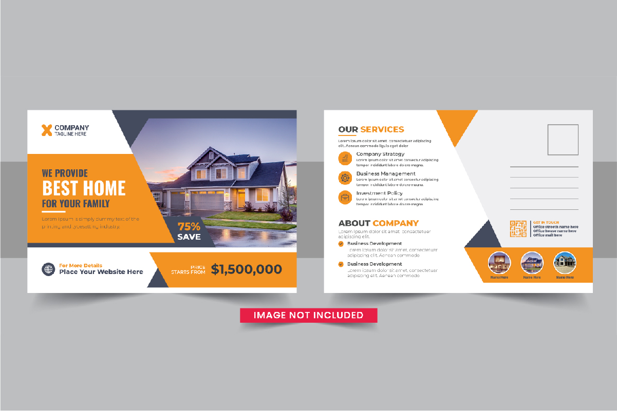 Real Estate Postcard or Home sale eddm postcard layout